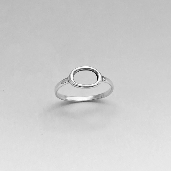 Sterling Silver Small Halo Ring, Open Circle Ring, Silver Rings - Picture 11 of 13